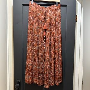 Women's Multicolor Pleated Maxi Skirt